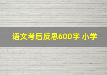 语文考后反思600字 小学